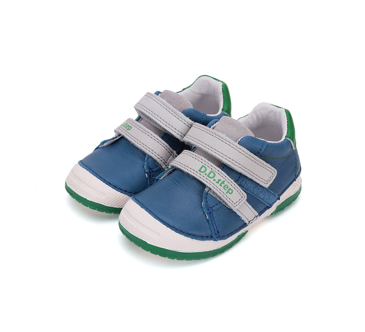 D.D.Step pantofi baieti cu scai 19-24 Royal Blue cu verde Fő kép