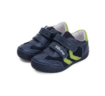 D.D.Step pantofi baieti cu scai 25-30 Royal Blue cu verde