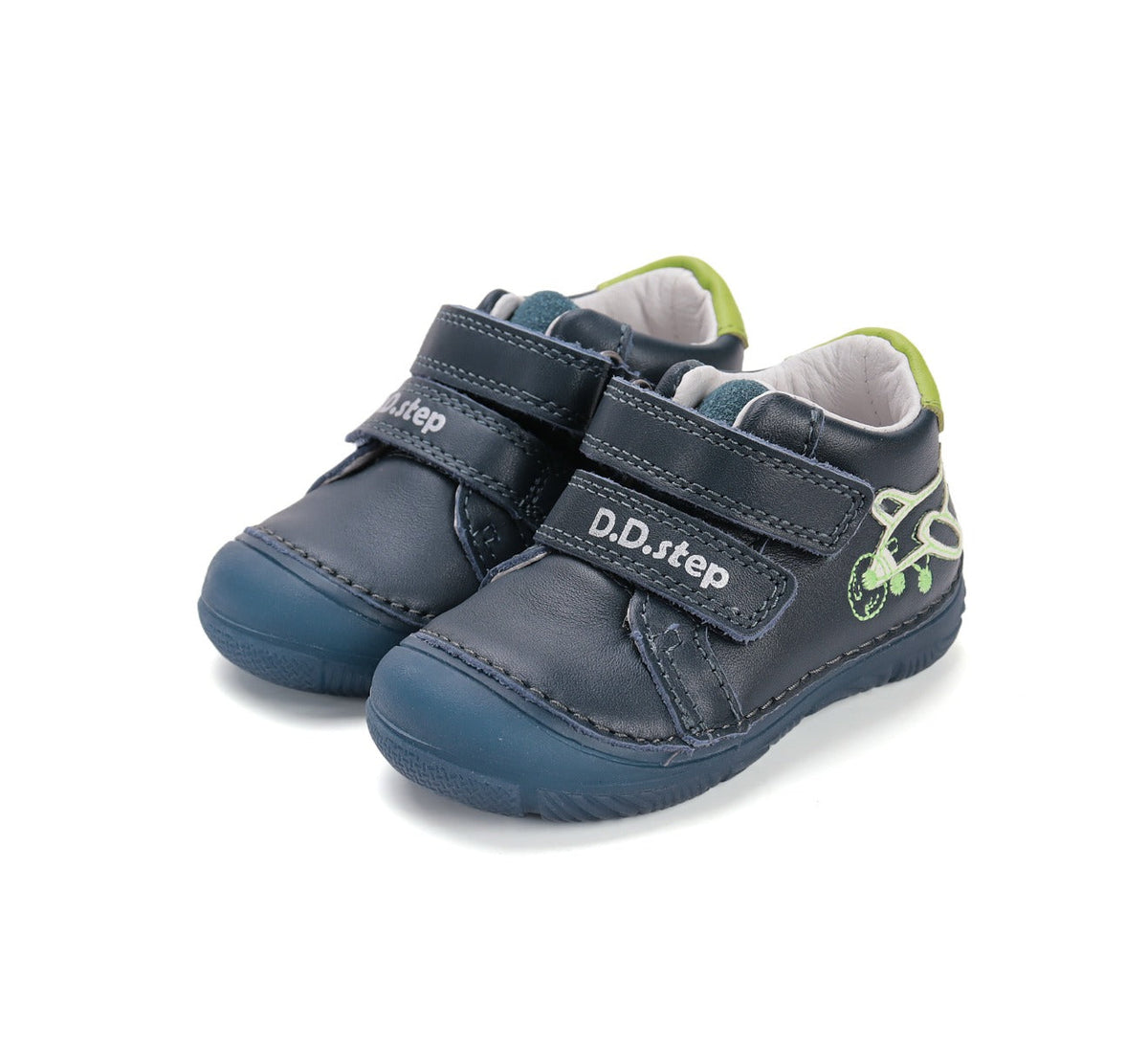 D.D.Step pantofi baieti cu talpa fluorescenta 20-25 Bemuda Blue cu avion Fő kép