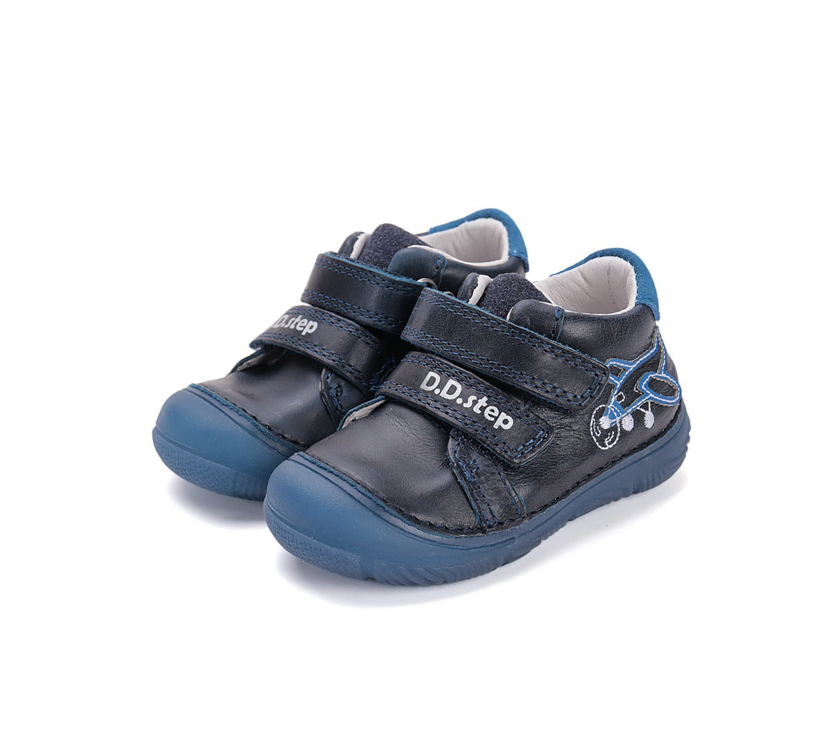 D.D.Step pantofi baieti cu talpa fluorescenta 20-25 Royal Blue cu avion Fő kép