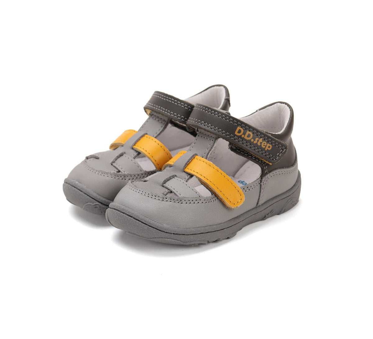 D.D.Step pantofi baieti decupati Barefoot 20-25 Grey cu portocaliu Fő kép