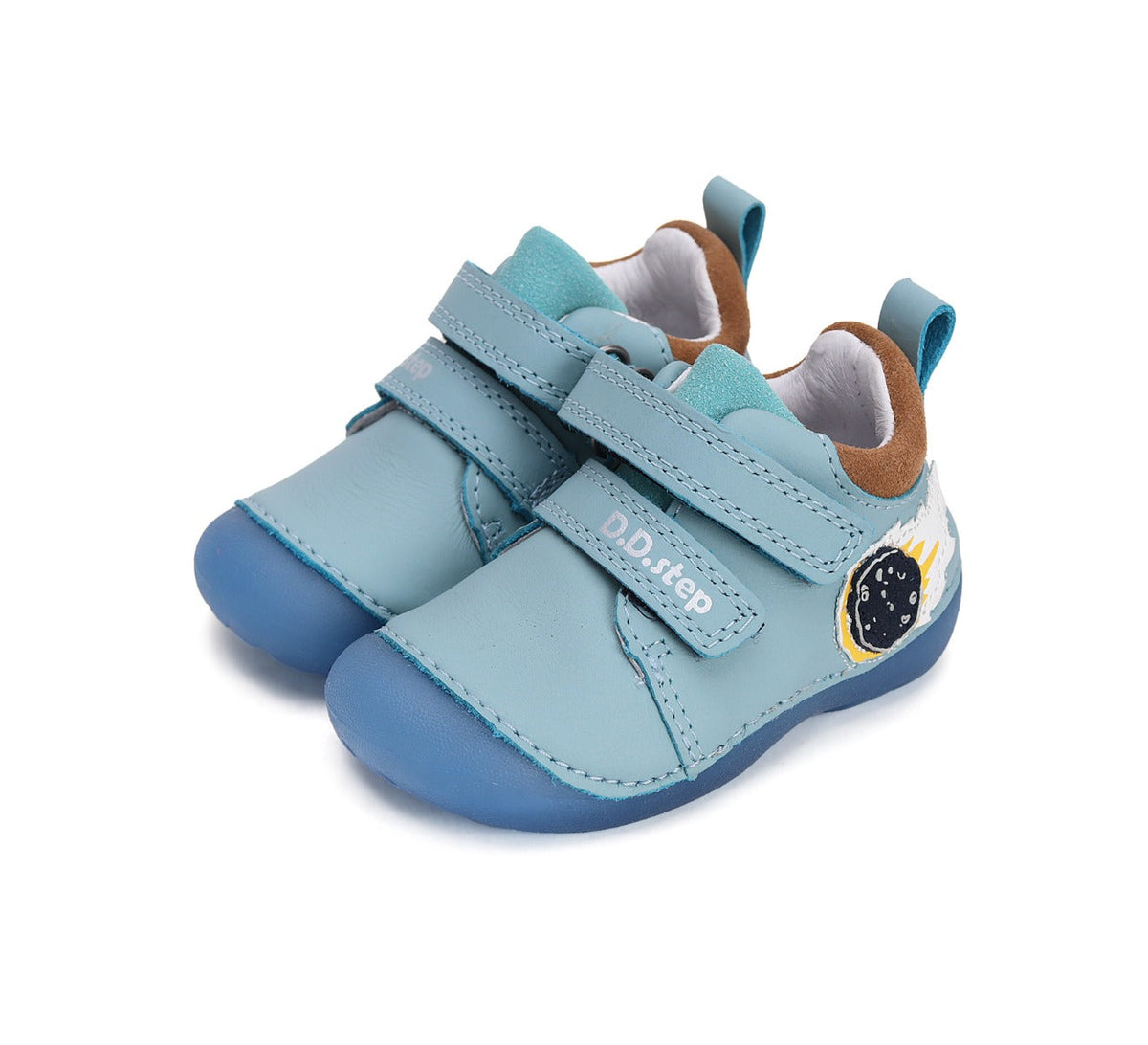 D.D.Step pantofi baieti fluorescenti Primii Pasi 18-24, Sky Blue cu meteorit Fő kép