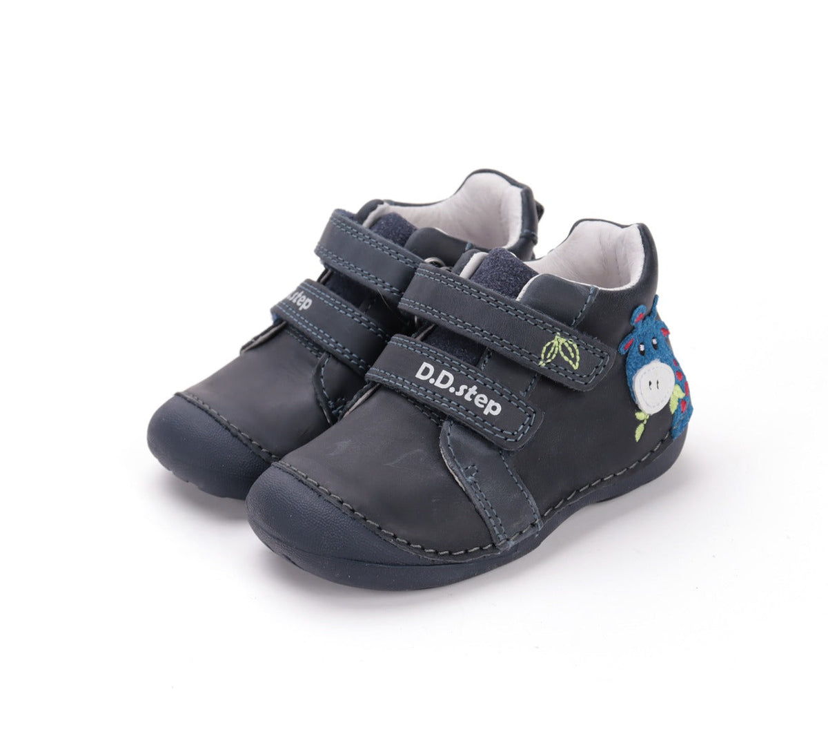D.D.Step pantofi baieti Primii Pasi 20-24 Royal Blue cu girafa Fő kép