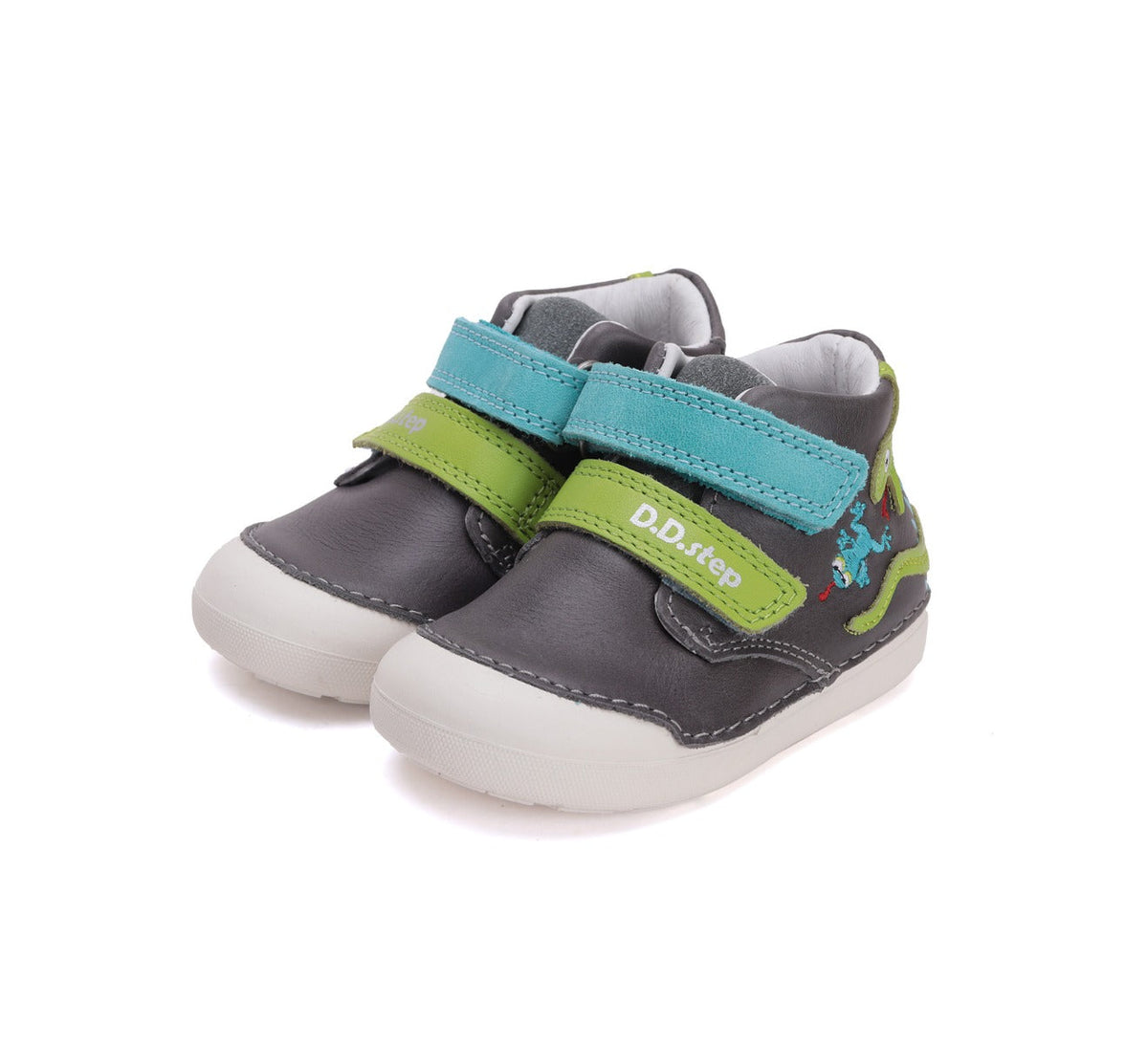 D.D.Step pantofi baieti Primii Pasi 20-25 Dark Grey cu sarpe Fő kép
