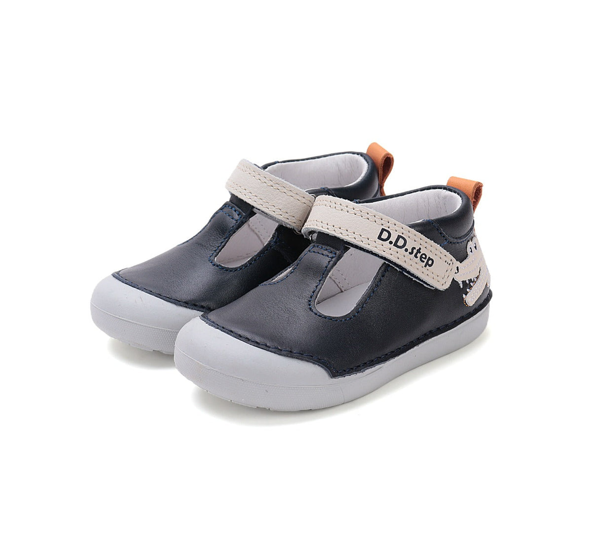 D.D.Step pantofi baieti Primii pasi decupati 20-25 Roya Blue cu crocodil Fő kép