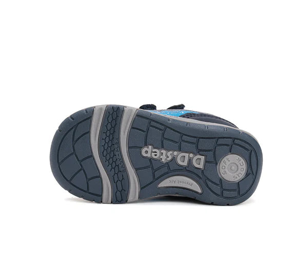 D.D.Step pantofi baieti sport 20-25 Dark Grey cu masina
