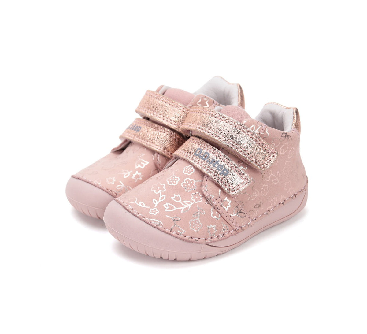 D.D.Step pantofi fete Barefoot 20-25, Baby Pink cu floricele Fő kép