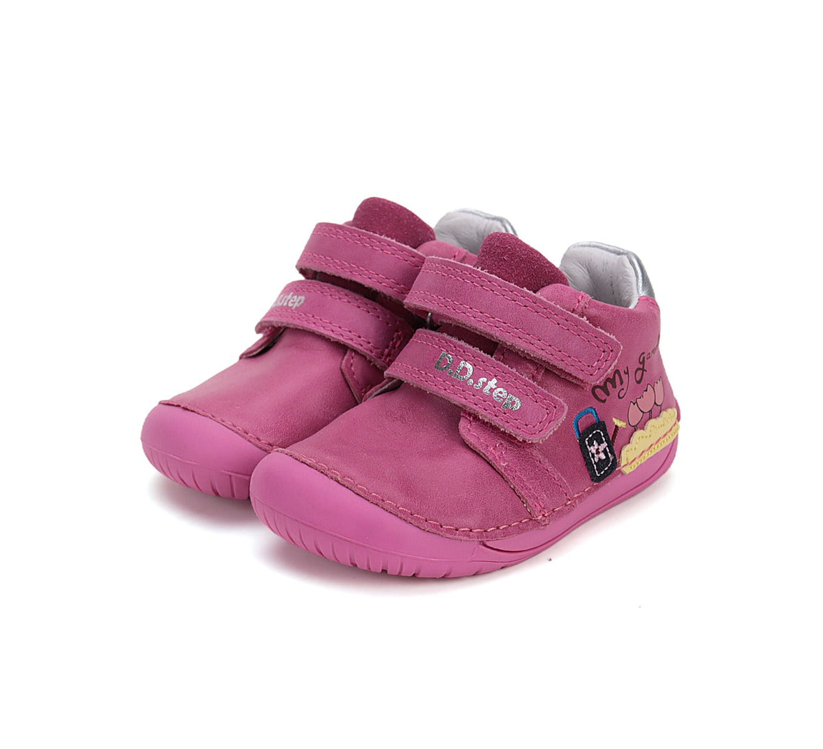 D.D.Step pantofi fete Barefoot 20-25, Dark Pink My Garden Fő kép