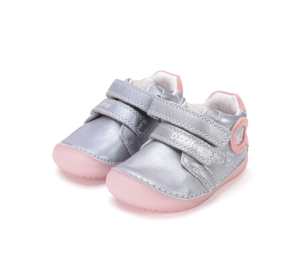D.D.Step pantofi fete Barefoot cu talpa fluorescenta 20-25 Dark grey cu fluturi Fő kép