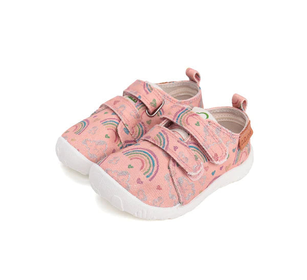 D.D.Step pantofi fete Barefoot de interior 20-25 Pink cu curcubeu Fő kép