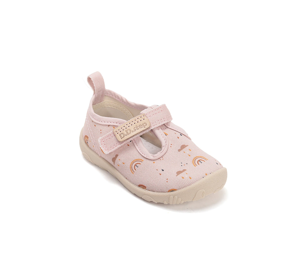 D.D.Step kislány vászon cipő Barefoot kivágott beltéri 20-31 Baby Pink szivárvány