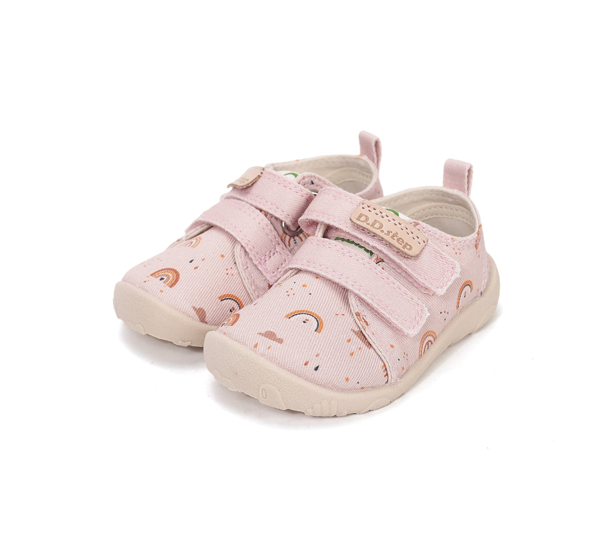 D.D.Step vászon lány barefoot benti cipő 20-31 Baby Pink szivárvány