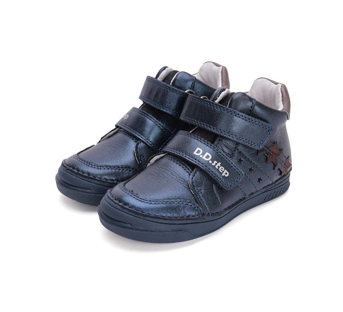 D.D.Step pantofi fete cu scai 25-30, Royal blue cu stelute ruginii