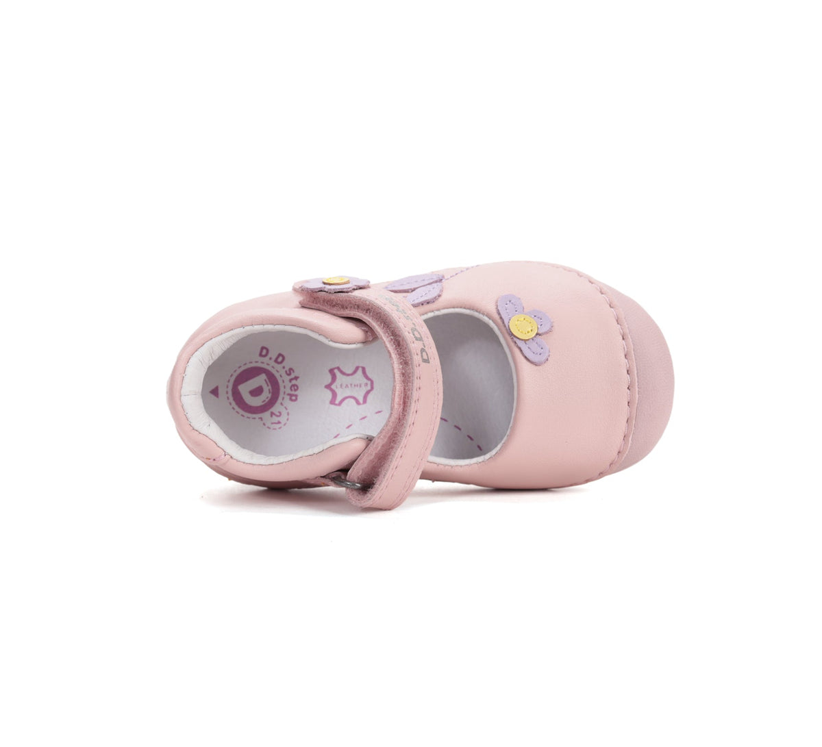 D.D.Step kivágott lány cipő 18-22 Baby Pink virágokkal