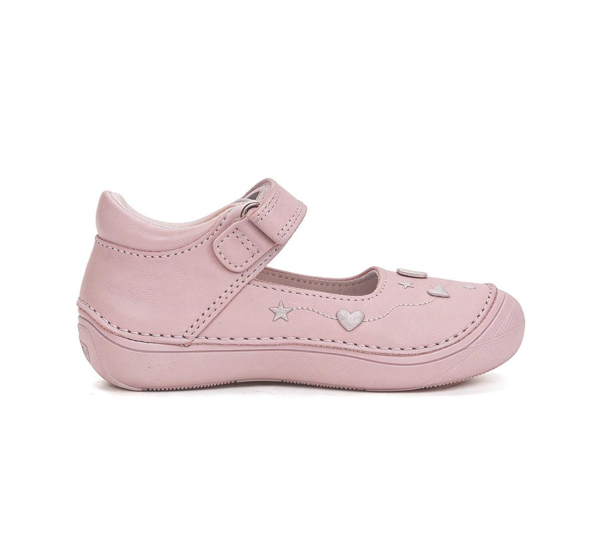 D.D.Step Ponte20 kivágott lány cipő szupinált 24-29 Baby Pink szívecskékkel