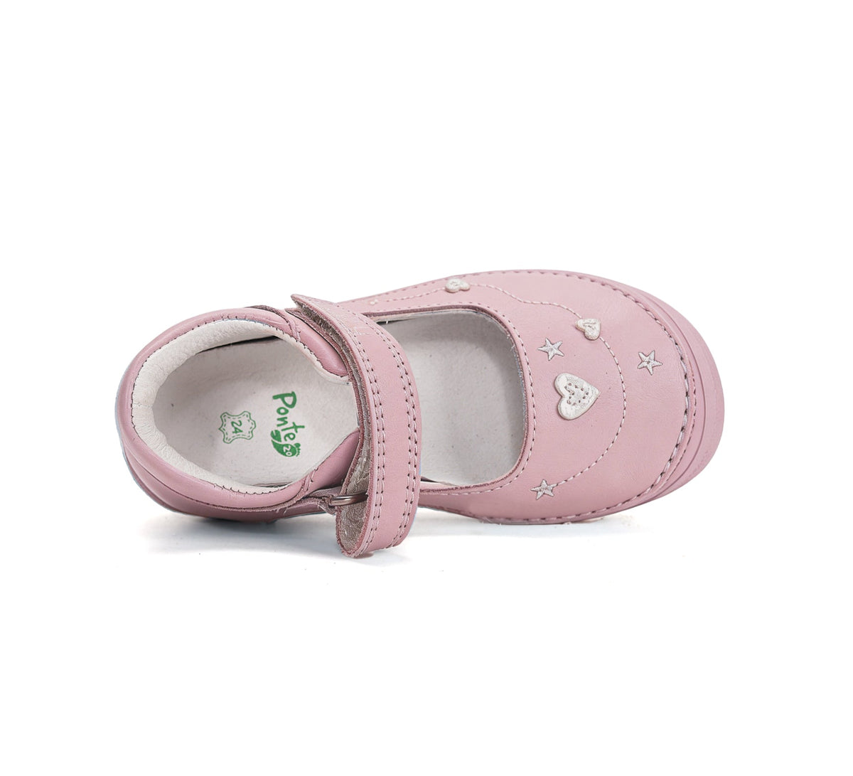 D.D.Step Ponte20 kivágott lány cipő szupinált 24-29 Baby Pink szívecskékkel