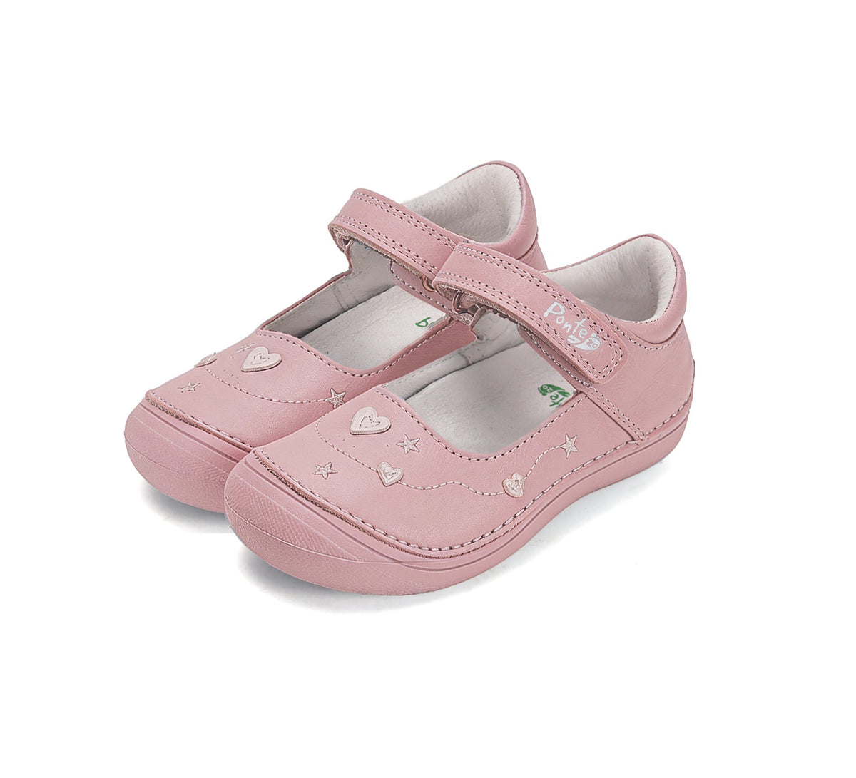 D.D.Step Ponte20 kivágott lány cipő szupinált 24-29 Baby Pink szívecskékkel Fő kép