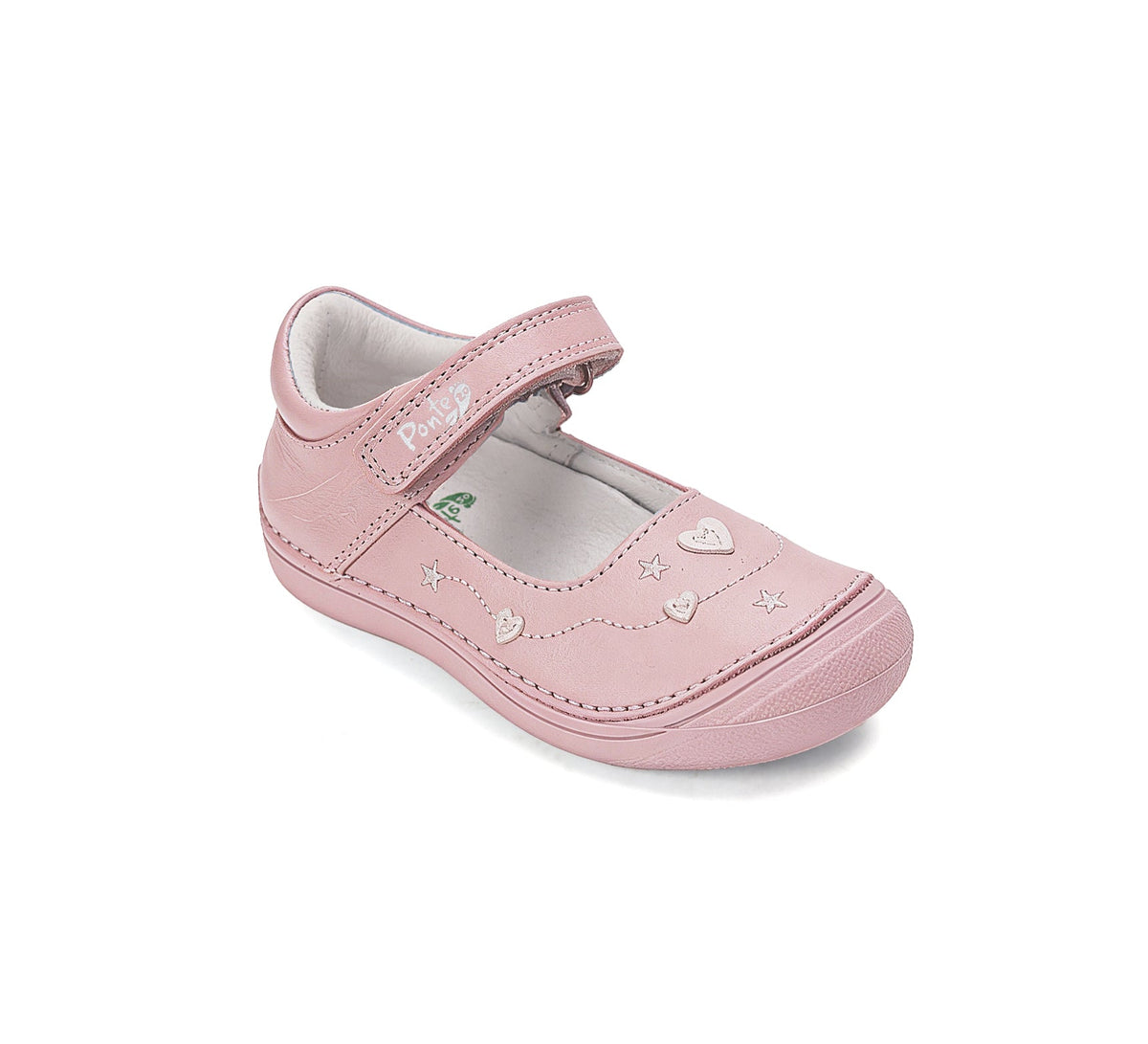 D.D.Step Ponte20 kivágott lány cipő szupinált 24-29 Baby Pink szívecskékkel