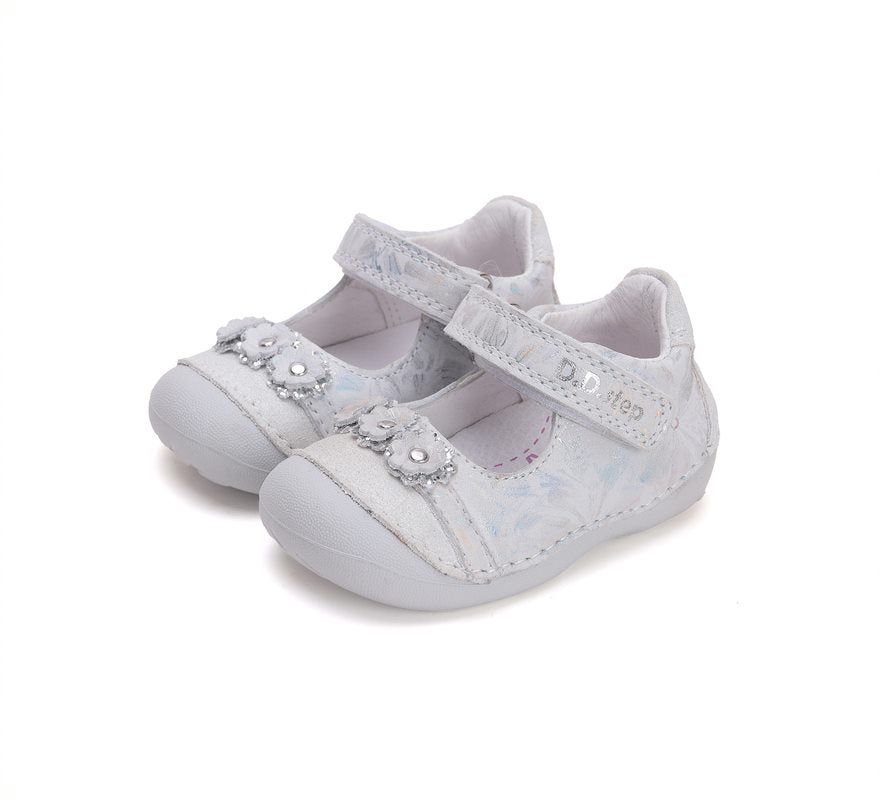 D.D.Step pantofi fete deschisi 19-24 Silver cu floricele Fő kép