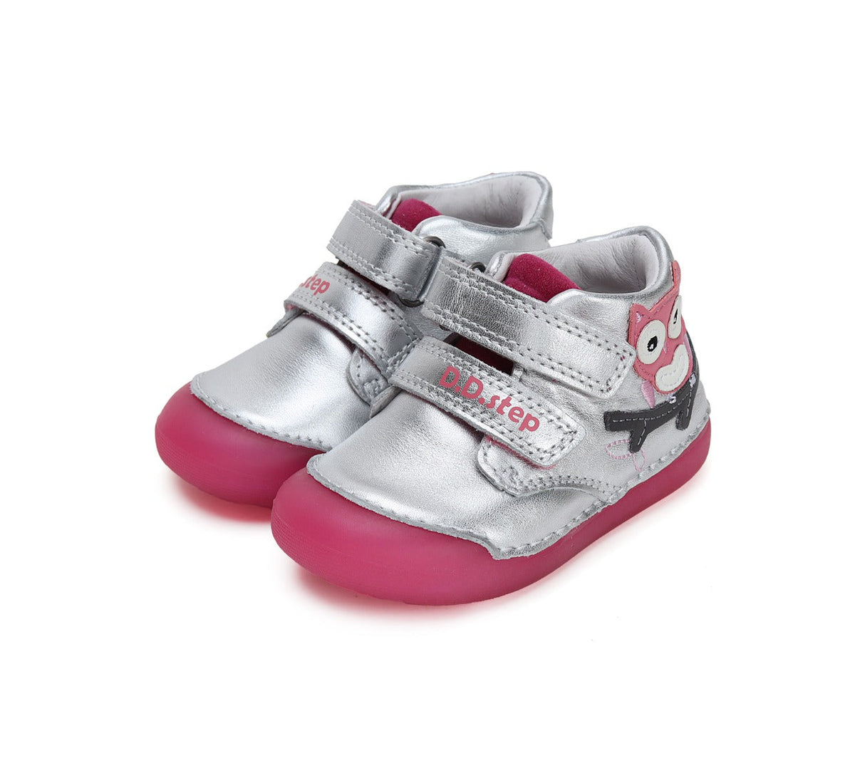 D.D.Step pantofi fete fluorescenti Primii Pasi 20-25 Sliver cu bufnita Fő kép