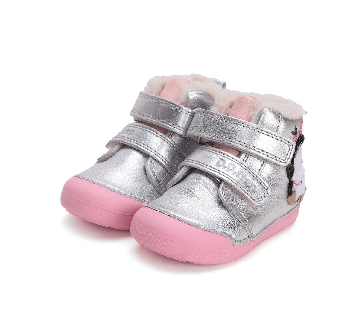 D.D.Step pantofi fete imblanite Primii Pasi 20-25 Silver cu pinguin Fő kép