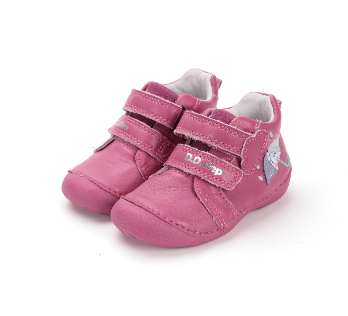 D.D.Step pantofi fete Primii Pasi 18-24 Dark Pink cu umbrela Fő kép