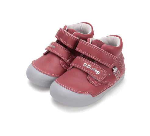 D.D.Step pantofi fete Primii pasi 20-25 Raspberry cu floricele Fő kép
