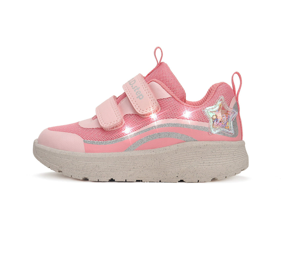 D.D.Step LED-es sportcipő lányoknak 22-27 rózsaszín csillagos