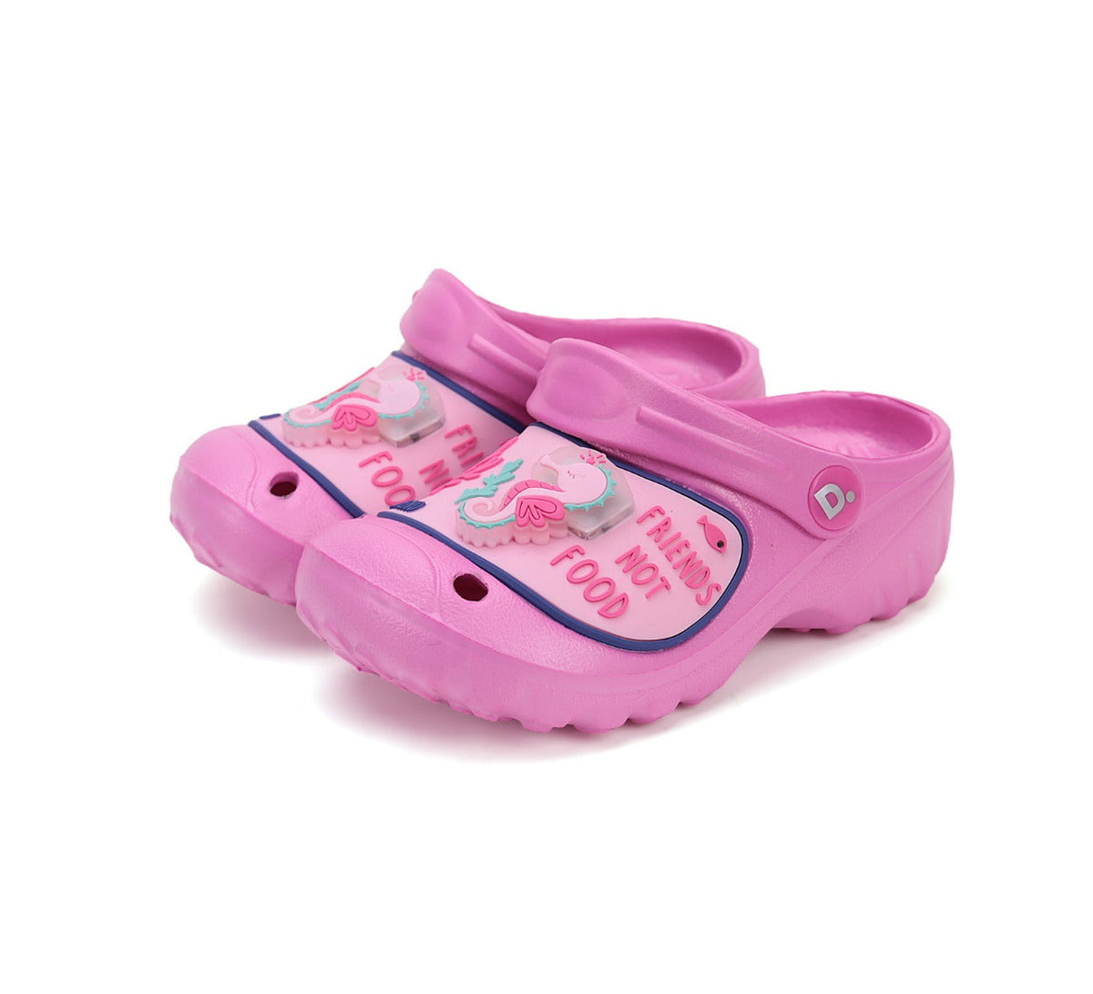 D.D.Step papuci fete din cauciuc cu LED 26-31 Dark Pink cu calut de mare Fő kép