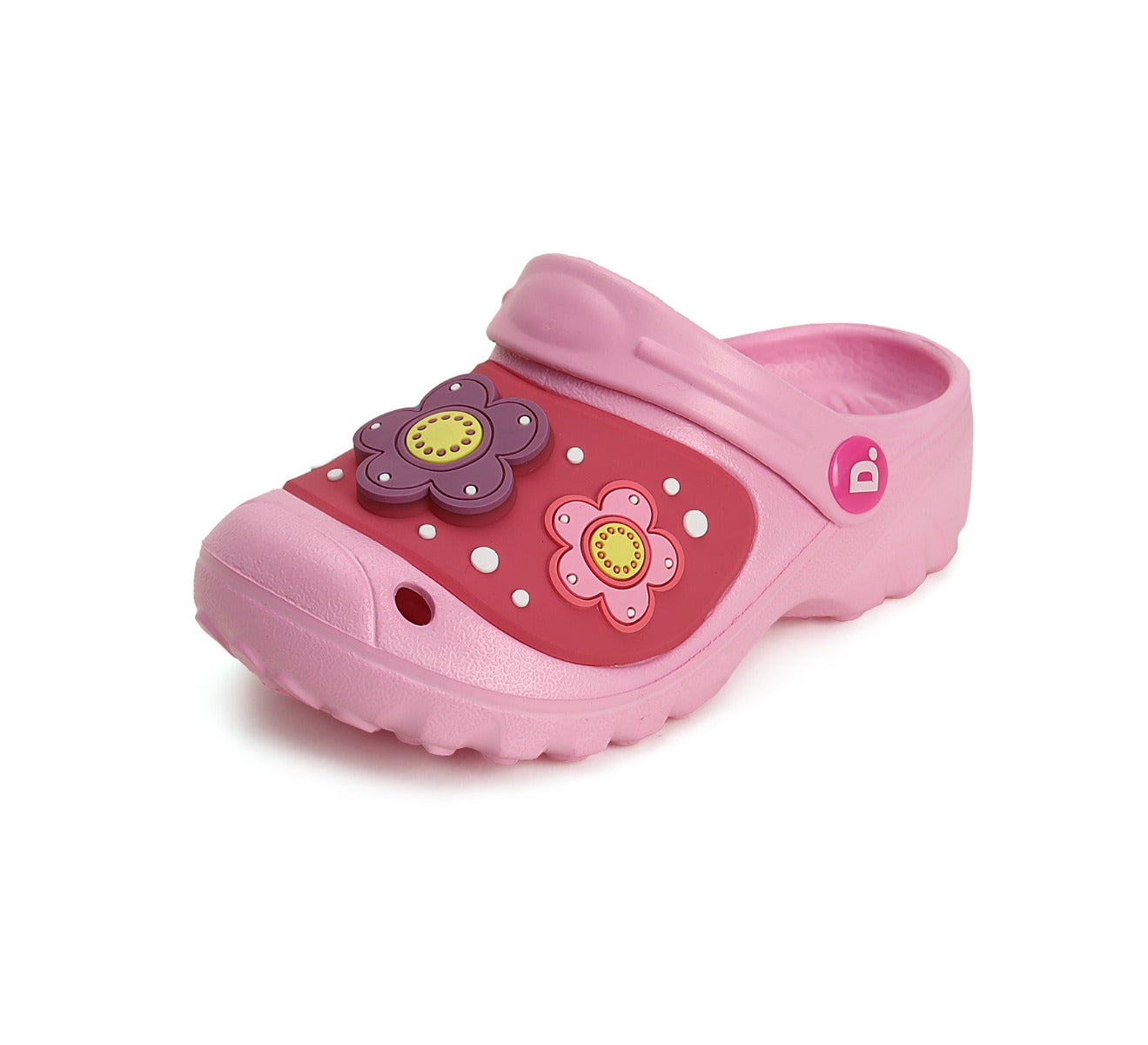 D.D.Step papucs lányoknak, gumi, LED-es, 26-31, rózsaszín virágos Másodlagos kép