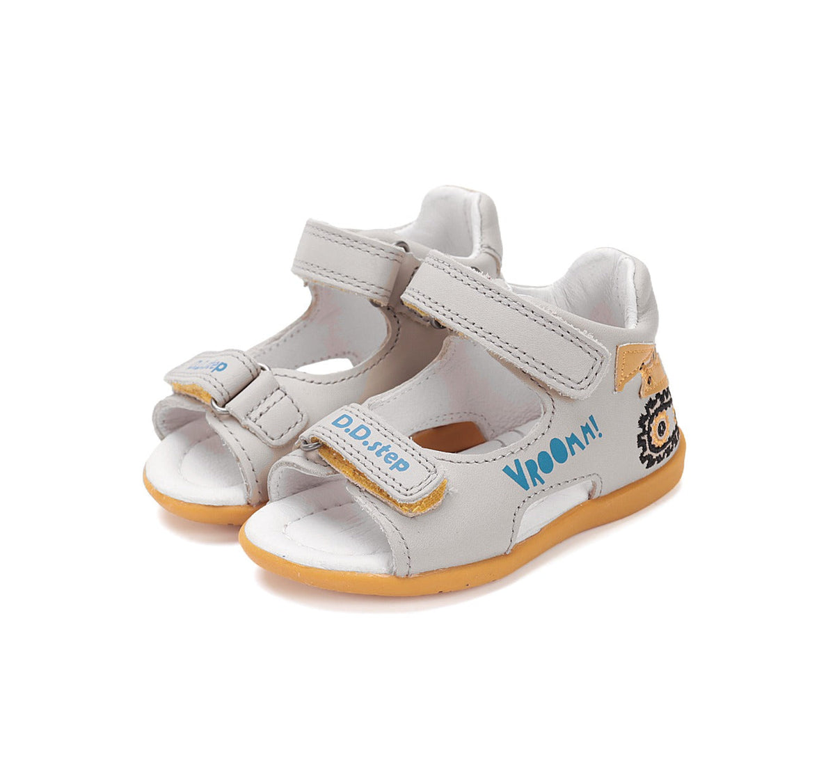 D.D.Step sandale baieti 25-30 Light Grey cu excavator