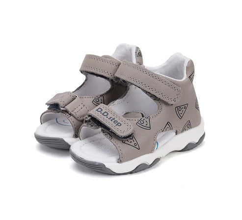 D.D.Step sandale baieti 20-25 Grey cu pizza Fő kép