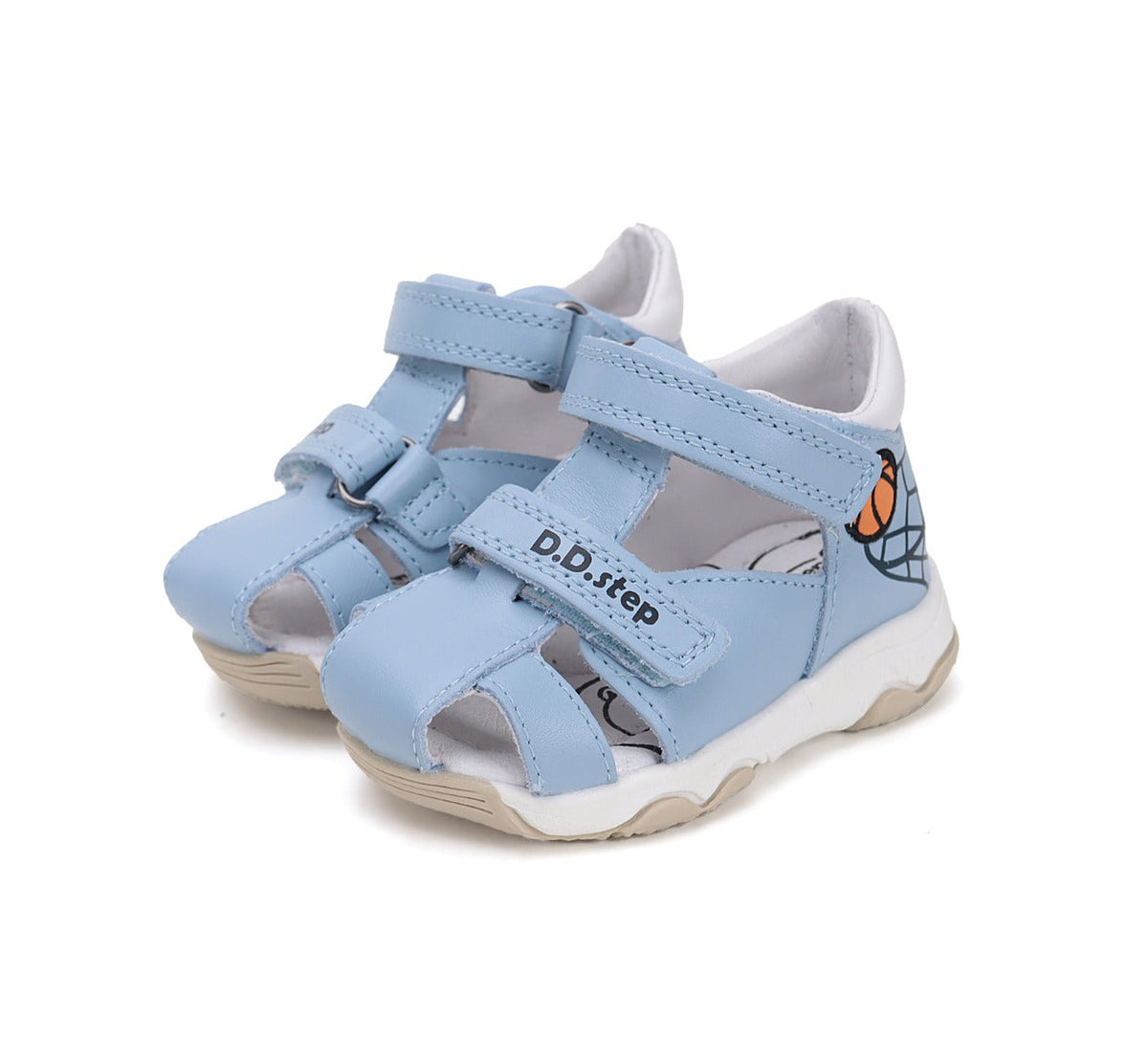 D.D.Step sandale baieti 20-25 Sky Blue cu minge baschet Fő kép