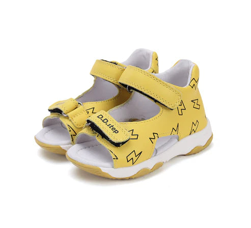 D.D.Step sandale baieti 26-31 Yellow cu fulger