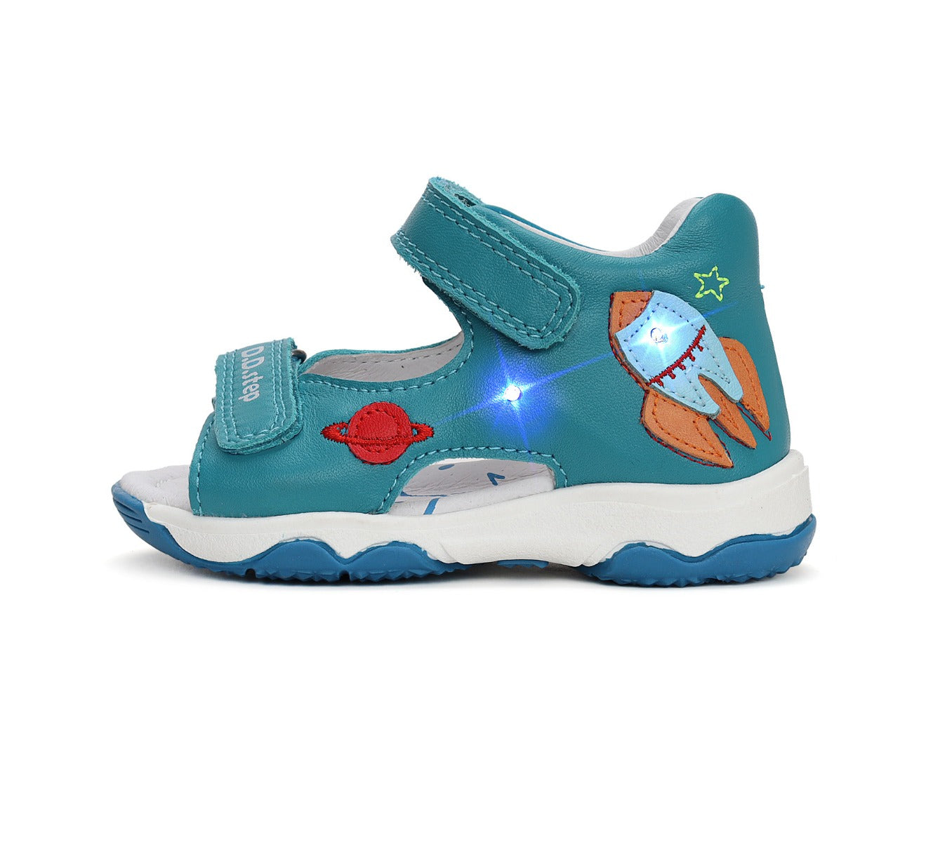 D.D.Step LED-es fiú szandál 20-25 Bermuda Blue űrhajóval Másodlagos kép