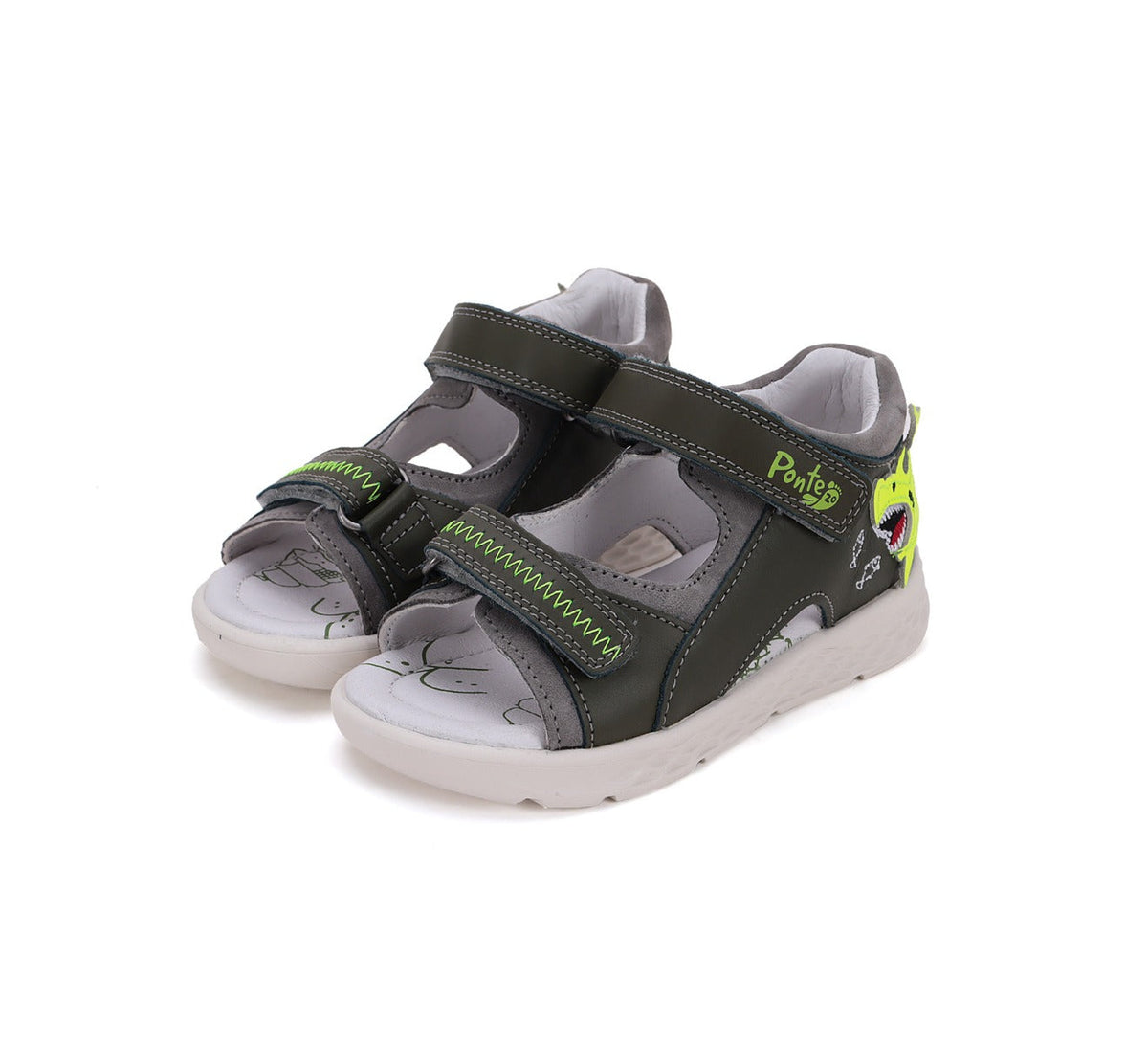D.D.Step sandale baieti Ponte20 supinati 22-27 Dark Grey cu rechin Fő kép