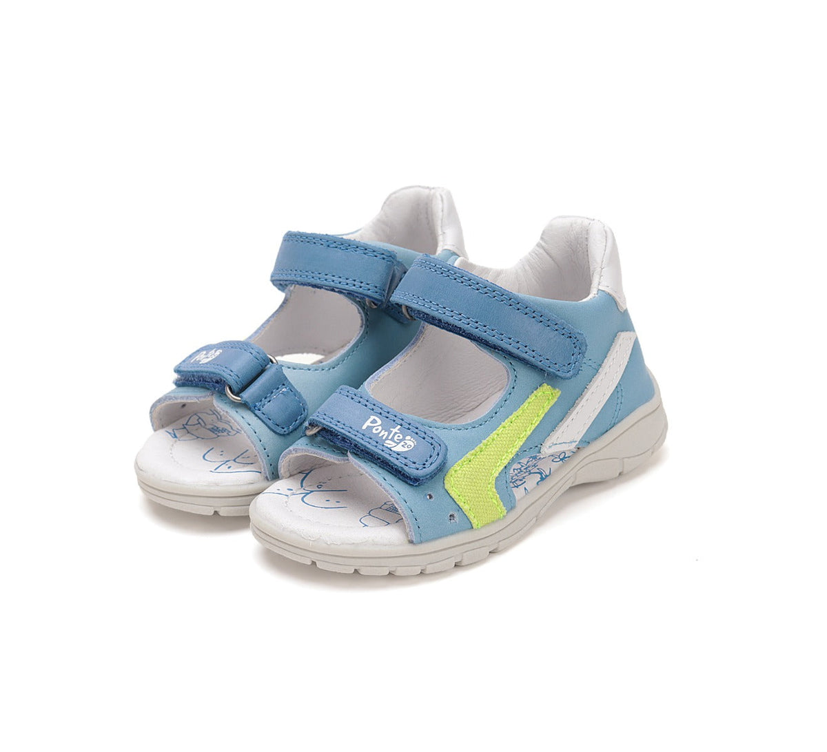 D.D.Step sandale baieti Ponte20 supinati 28-33 Sky Blue cu verde Fő kép