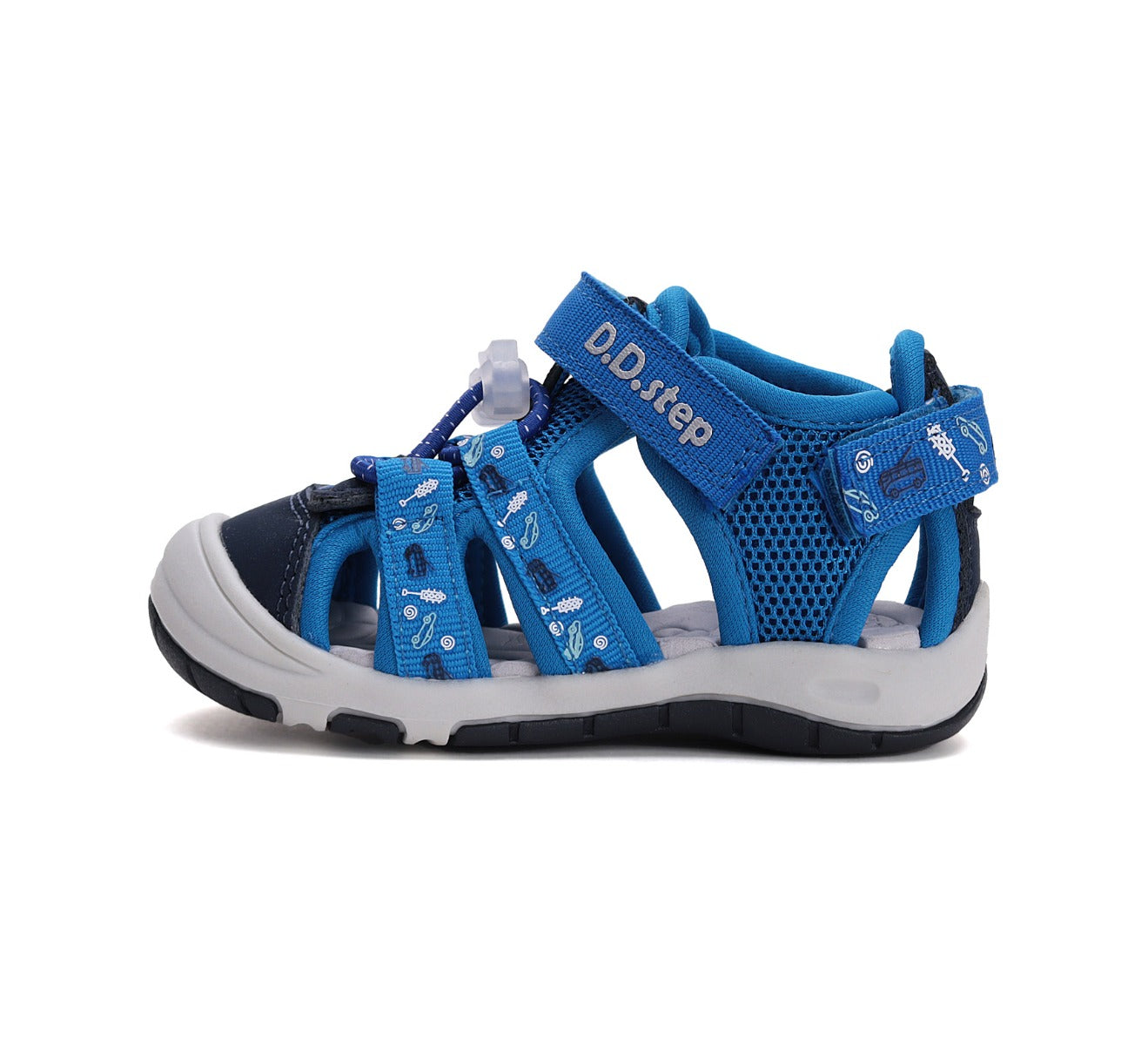 D.D.Step "Quick Dry" fiú szandál 26-31 Bermuda kék autóval Másodlagos kép
