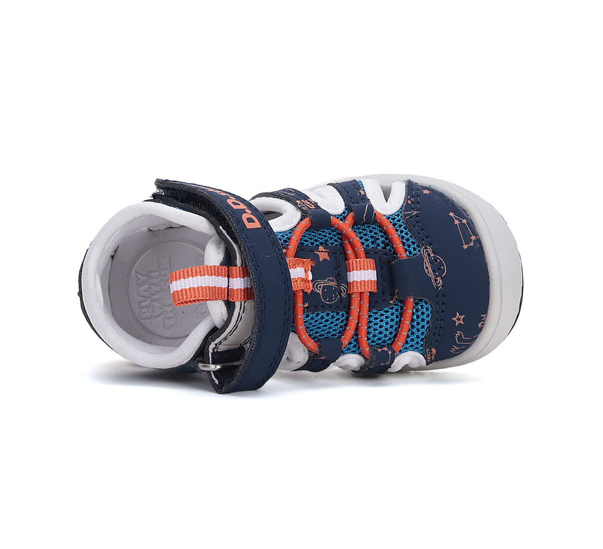 D.D.Step sandale baieti "Quick Dry" 20-25 Bermuda Blue cu stele