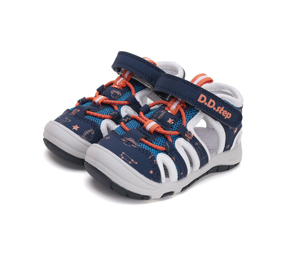 D.D.Step sandale baieti "Quick Dry" 26-31 Bermuda Blue cu stele Fő kép