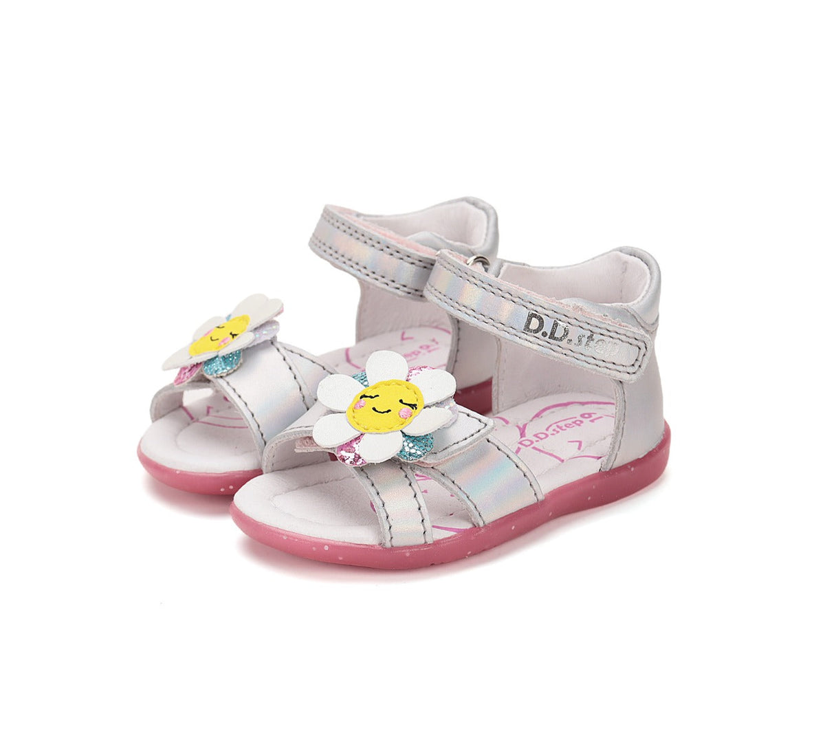 D.D.Step sandale fete 19-24 Silver cu floare Fő kép