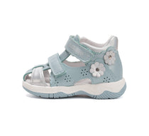 D.D.Step sandale fete 19-24 Sky Blue cu floaricele argintii
