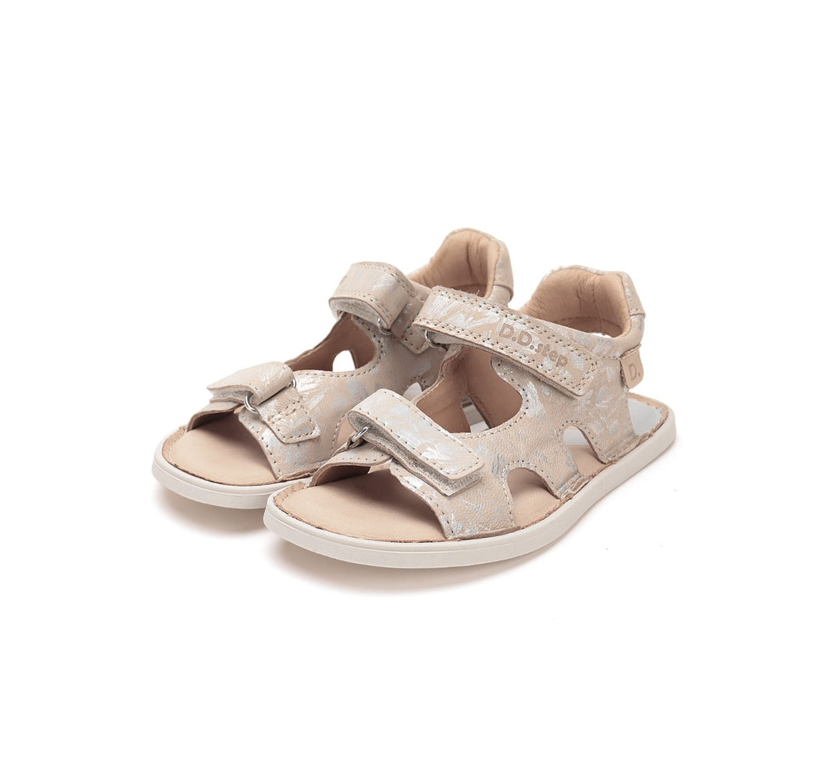 D.D.Step sandale fete Barefoot 26-31, Cream cu frunze Fő kép