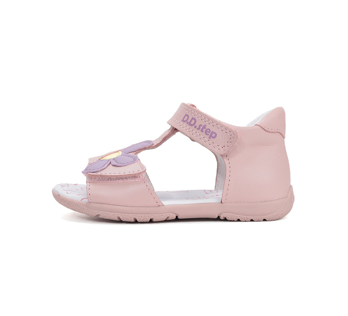 D.D.Step szandál lányka bőr 20-25 Baby Pink virággal