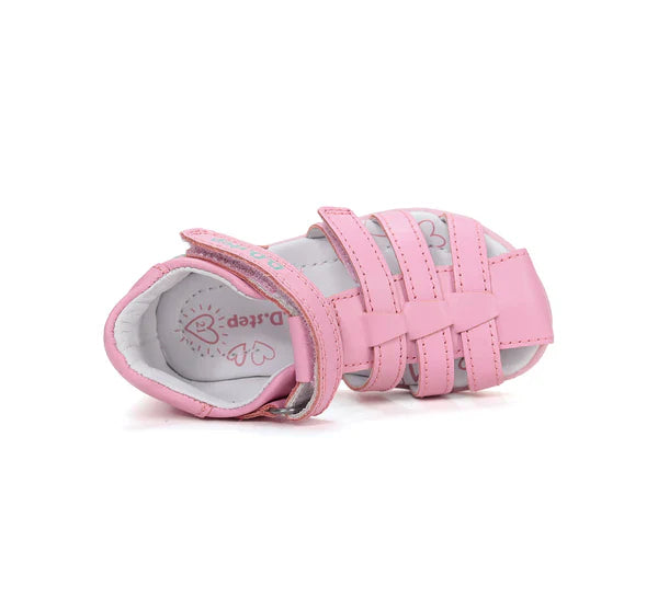 D.D.Step kislány szandál bőr 20-25 Daisy Pink virággal