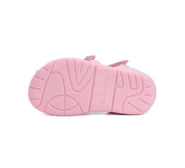 D.D.Step kislány szandál bőr 20-25 Daisy Pink virággal