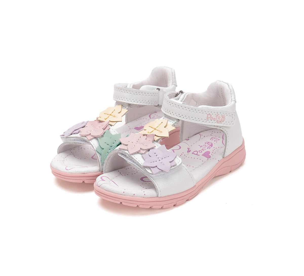 D.D.Step sandale fete Ponte20 supinati 28-33 White cu floricele Fő kép
