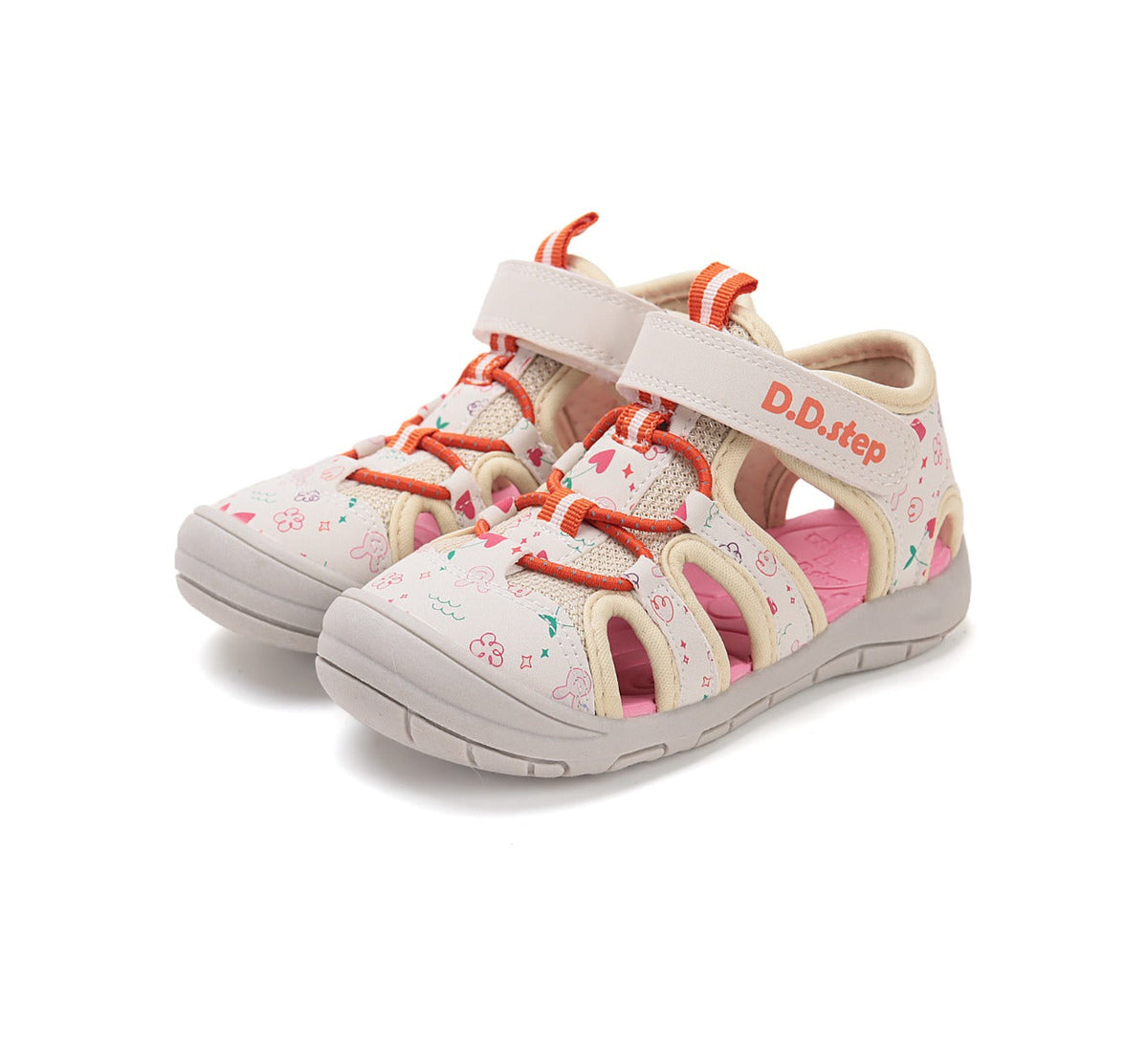 D.D.Step sandale fete "Quick Dry" 20-25 Cream cu flori, iepuras si cireasa Fő kép