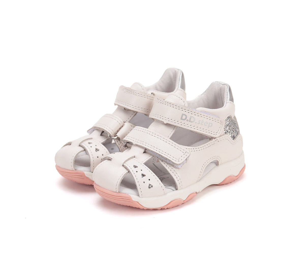 D.D.Step sandale fetite 26-31 White cu inimoara Fő kép