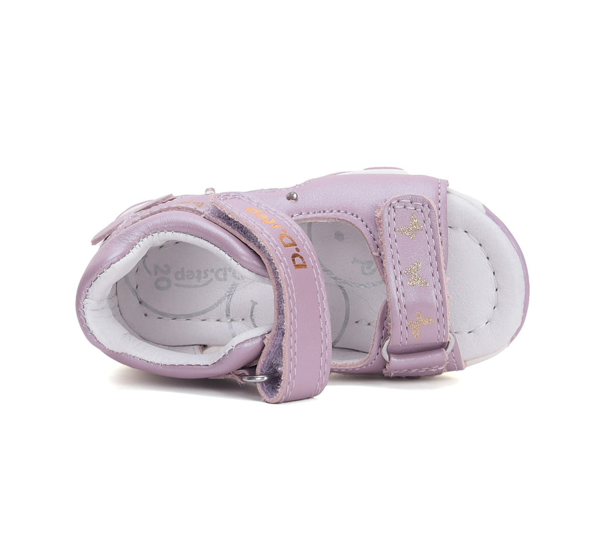 D.D.Step sandale fetite cu LED 26-31 Mauve cu fluturasi